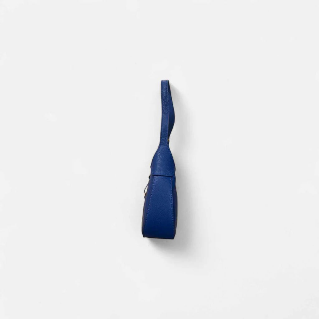 Bolso Midi azul 1961 de Piel Italiana con Detalles Dorados