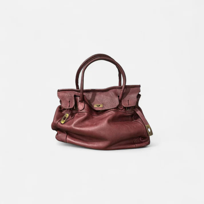 handbag piel lavada morado