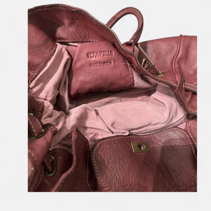 handbag piel lavada morado