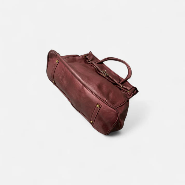 handbag piel lavada morado