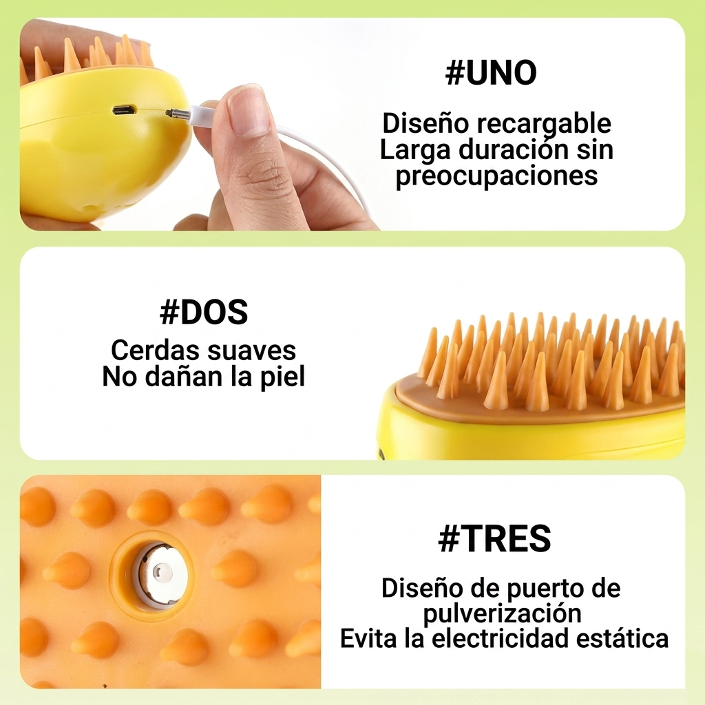 Cepillo Vaporizador para Mascotas