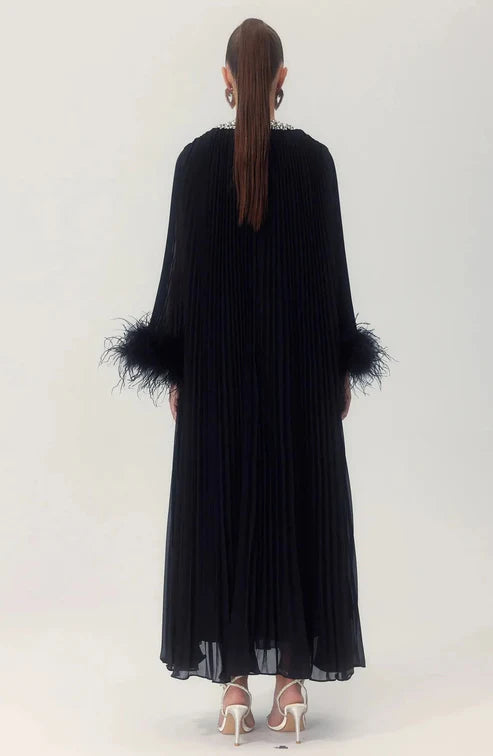 Vestido con Plumas Diamante de Paula