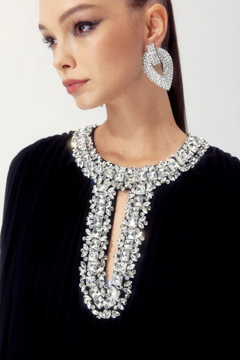 Vestido con Plumas Diamante de Paula
