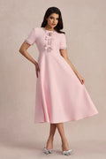Vestido con lazo y adornos de cristales Zoe